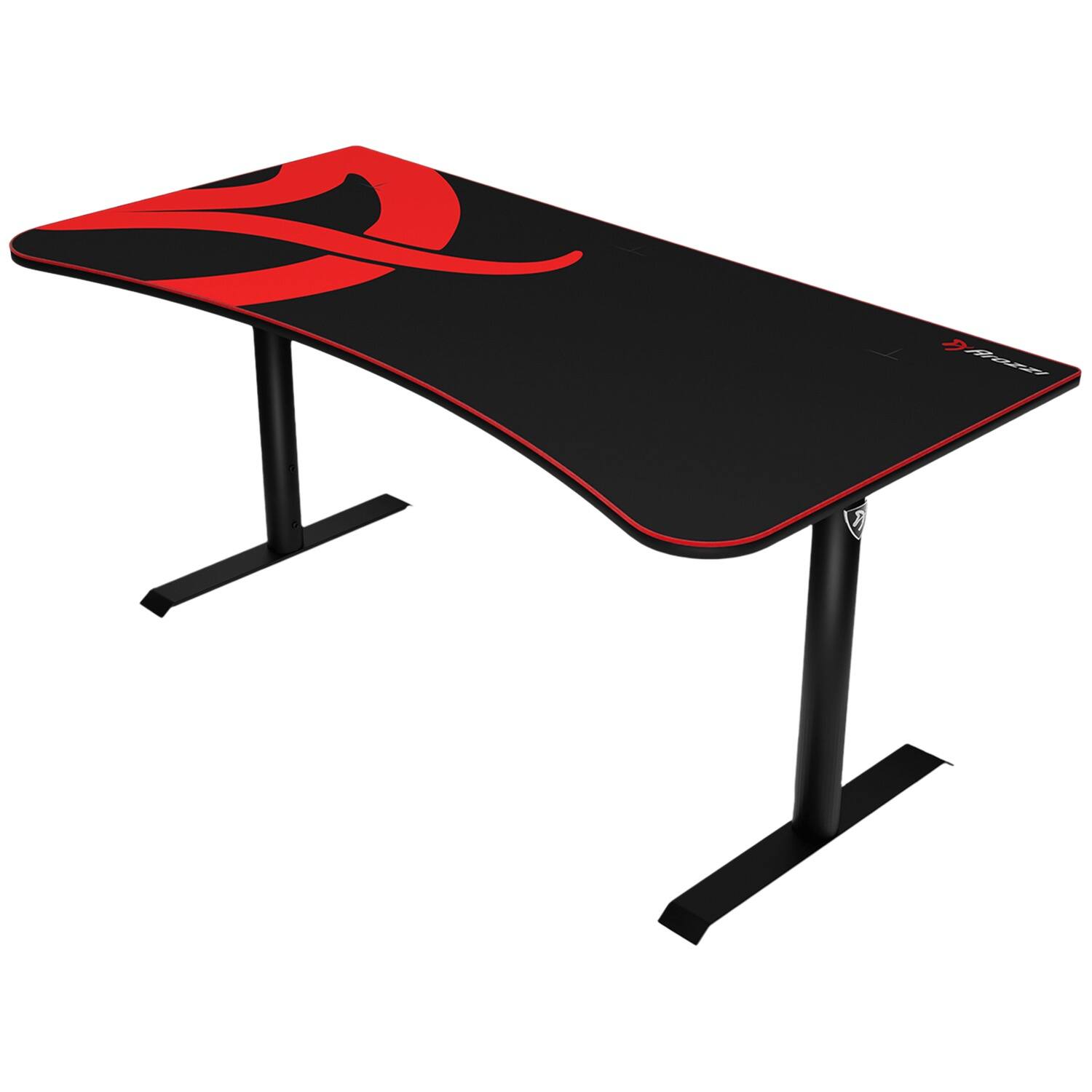 Alt View 12. Arozzi - Arena Ultrawide Curved Gaming Desk - Black with Red Accents.