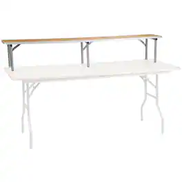 Alamont Home - 72'' x 12'' x 12'' Birchwood Bar Top Riser with Silver Legs - Natural