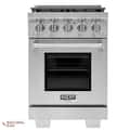 Kucht - Professional 24 in. 3.2 cu. ft. Natural Gas Range and Convection Oven in Stainless Steel with True Simmer Burners - Stainless Steel