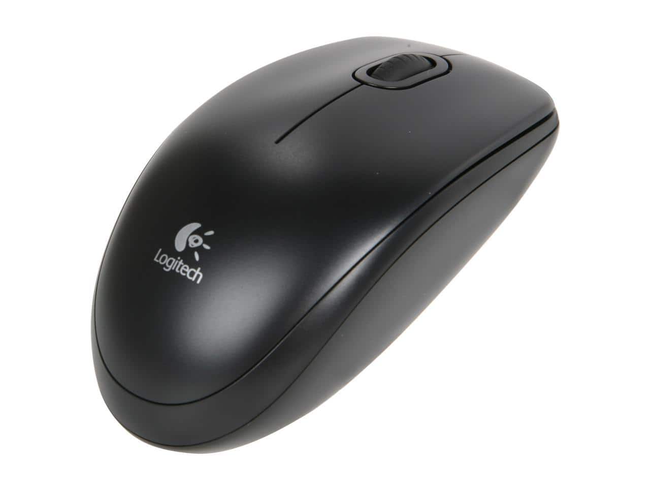 Front. Logitech - Logitech B100 Corded Mouse – Wired USB Mouse for Computers and laptops, for Right or Left Hand Use, Black - Black.