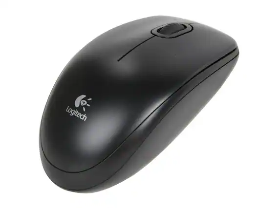 Front. Logitech - Logitech B100 Corded Mouse – Wired USB Mouse for Computers and laptops, for Right or Left Hand Use, Black - Black.