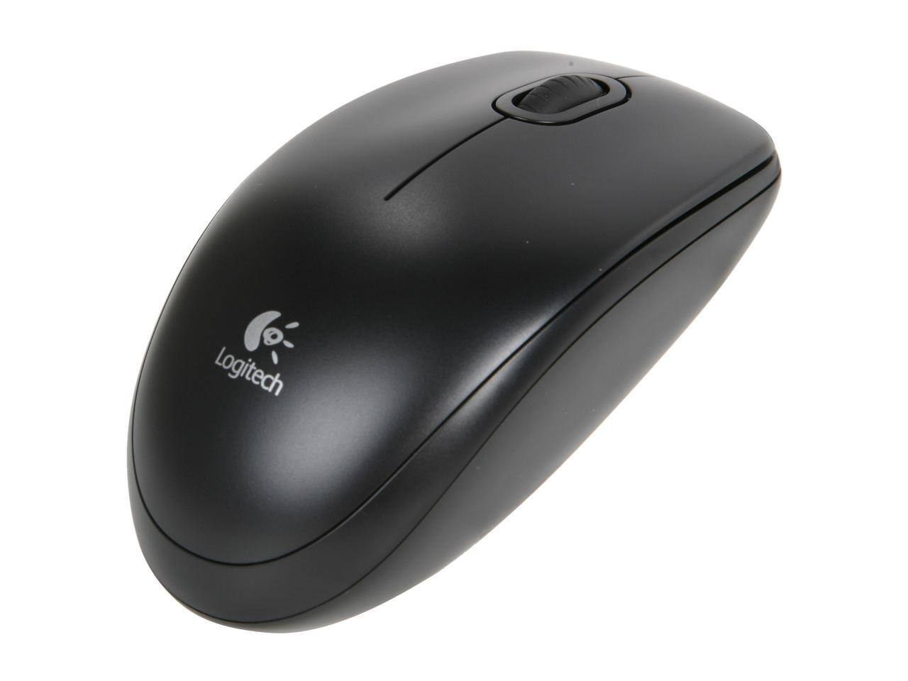 Logitech - B100 Corded Mouse – Wired USB Mouse for Computers and laptops, for Right or Left Hand Use - Wired - Black