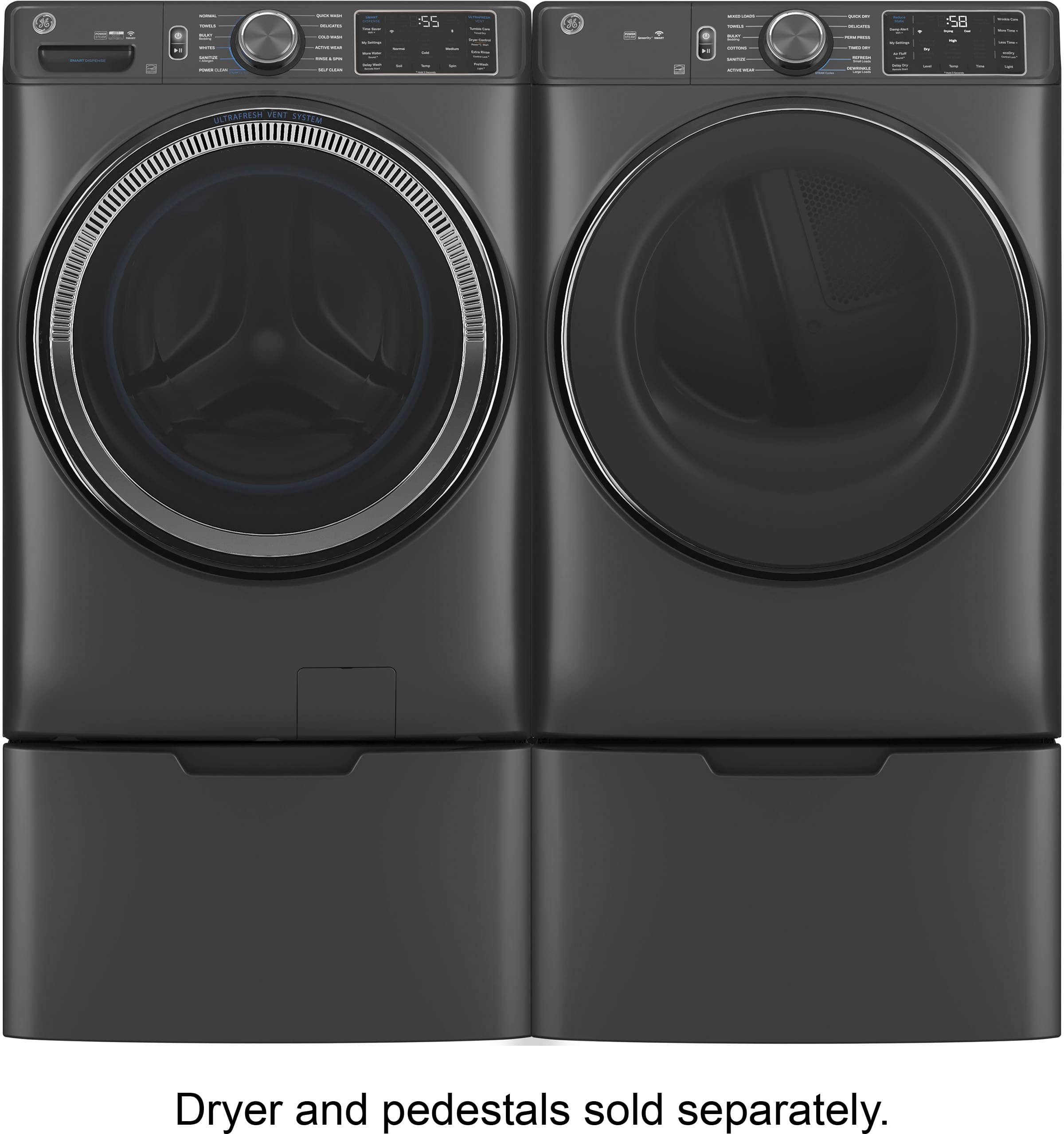 Dryer and pedestals sold separately.