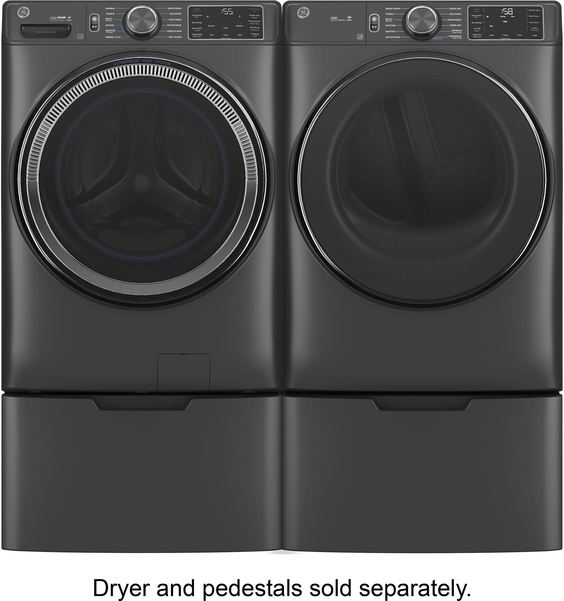 Dryer and pedestals sold separately.