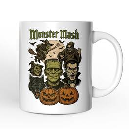 OrnamentallyYou - Monster Mash Classic Mug, Halloween Spooky Monsters Gift - White