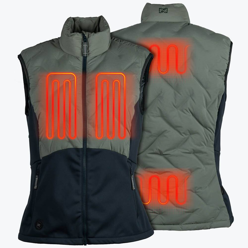 Alt View 1. Mobile Warming - Women's Aria Hybrid Heated Vest - Sage/Olive.