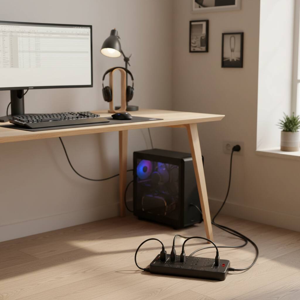 Alt View 1. Dazzed Corner - 10FT Power Strip, 22 Outlets & 6 USB Ports (2 USB-C), 1875W Surge Protector - Black.