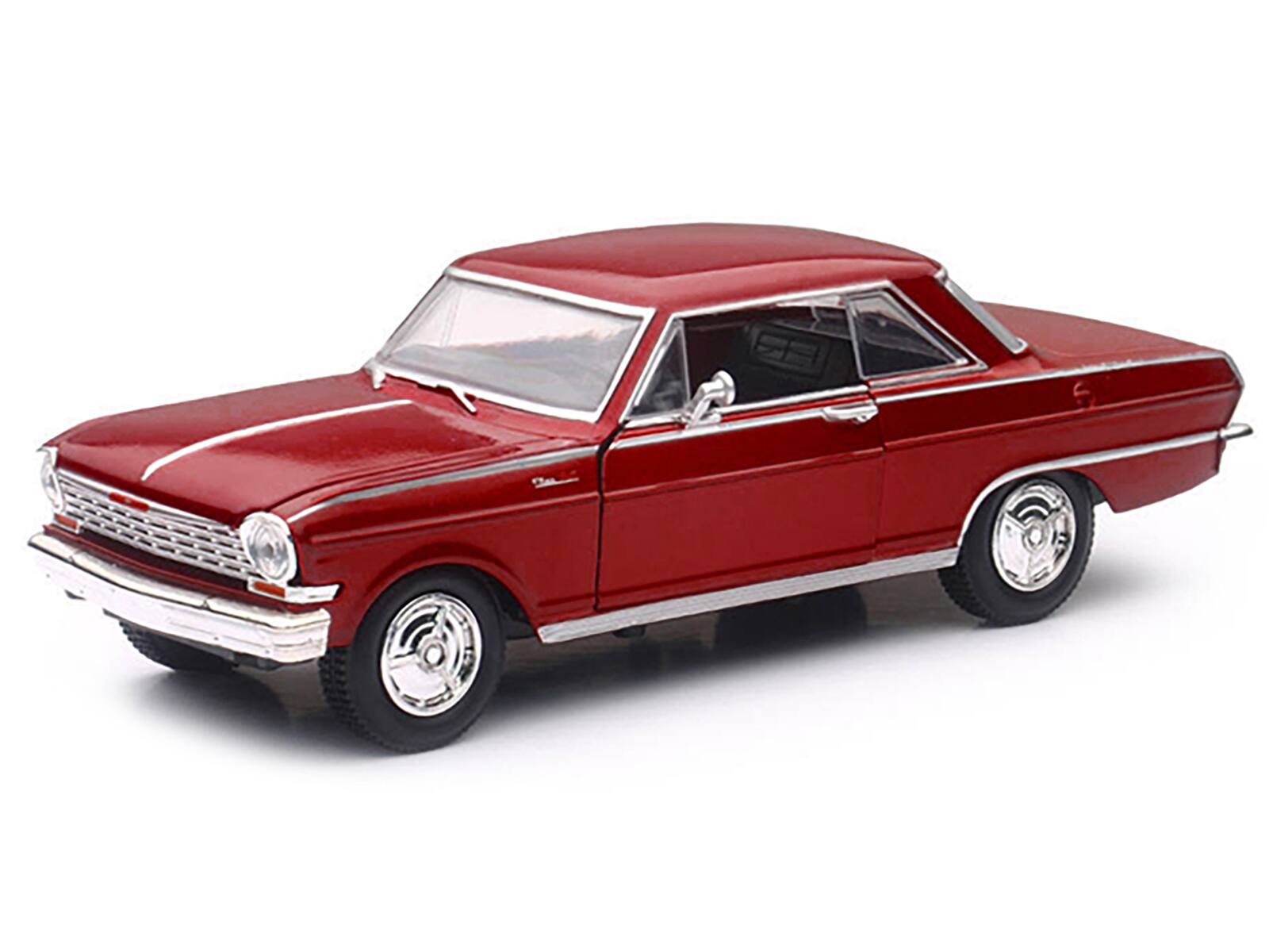 Angle. New Ray - 1964 Chevrolet Nova SS Burgundy "Muscle Car Collection" 1/25 Diecast Model Car by New Ray - Burgundy.