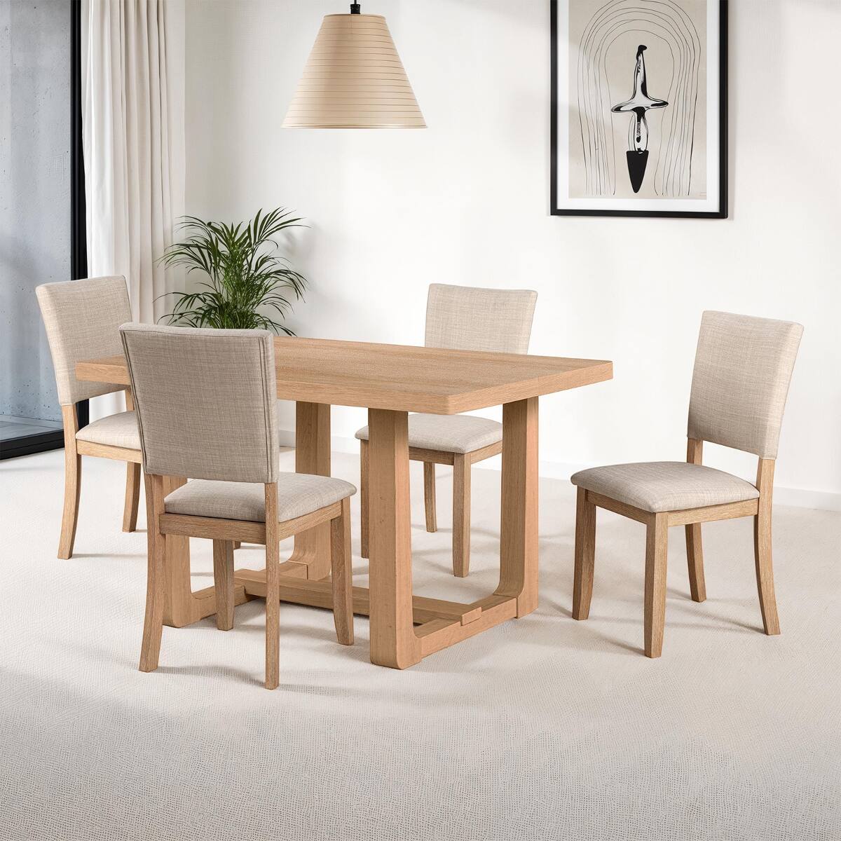 Loheer 48 inch Rectangular Dining Table Finish Transitional Trestle ...