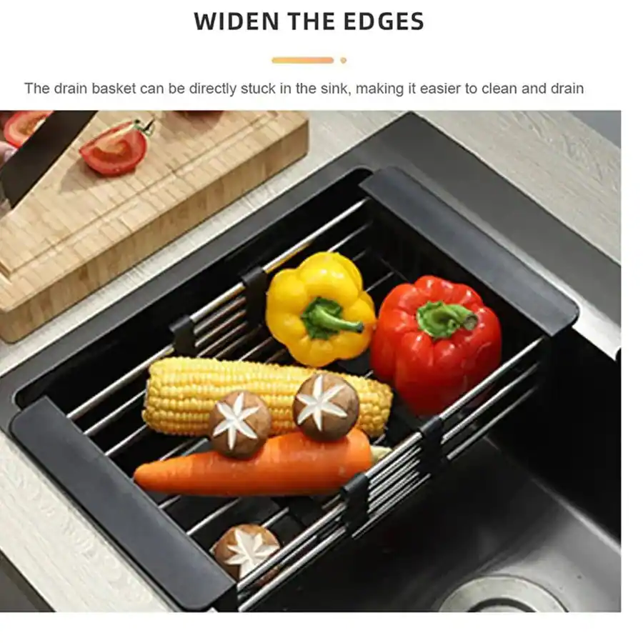 WIDEN THE EDGES

The drain basket can be directly stuck in the sink, making it easier to clean and drain
