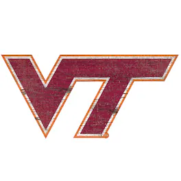 Fan Creations - Virginia Tech Hokies Distressed Logo Cutout Sign - Multicolor
