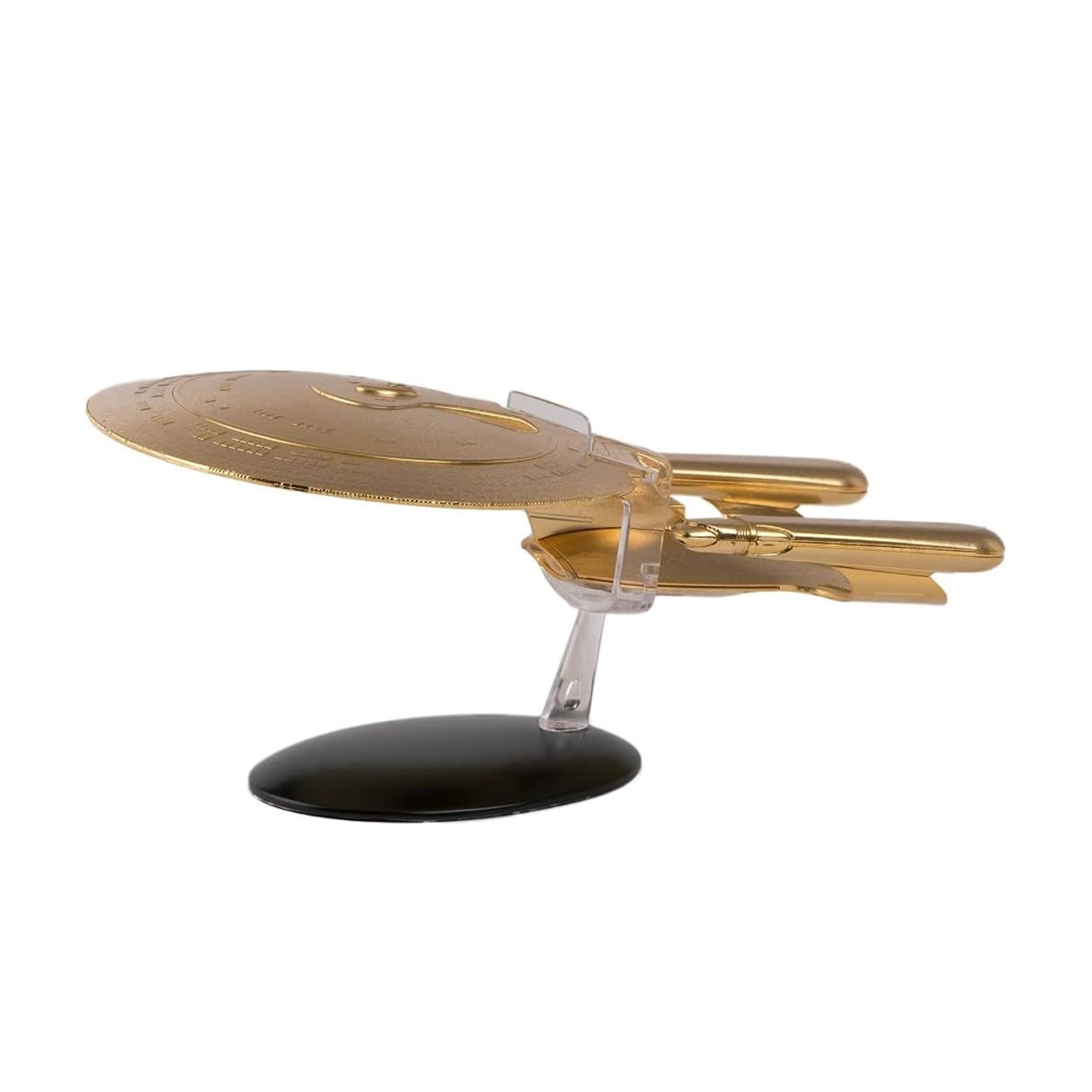Alt View 2. Eaglemoss - Eaglemoss Star Trek Starship Replica | XL USS Enterprise NCC-1701-D Gold Variant - Multi-Colored.