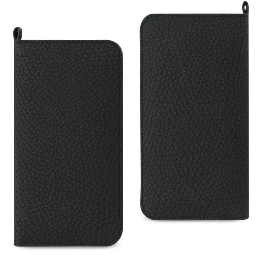 Reiko - Universal Wallet Case for iPhone 6/6S/7 Plus with Side Pockets & Magnetic Flap - Black