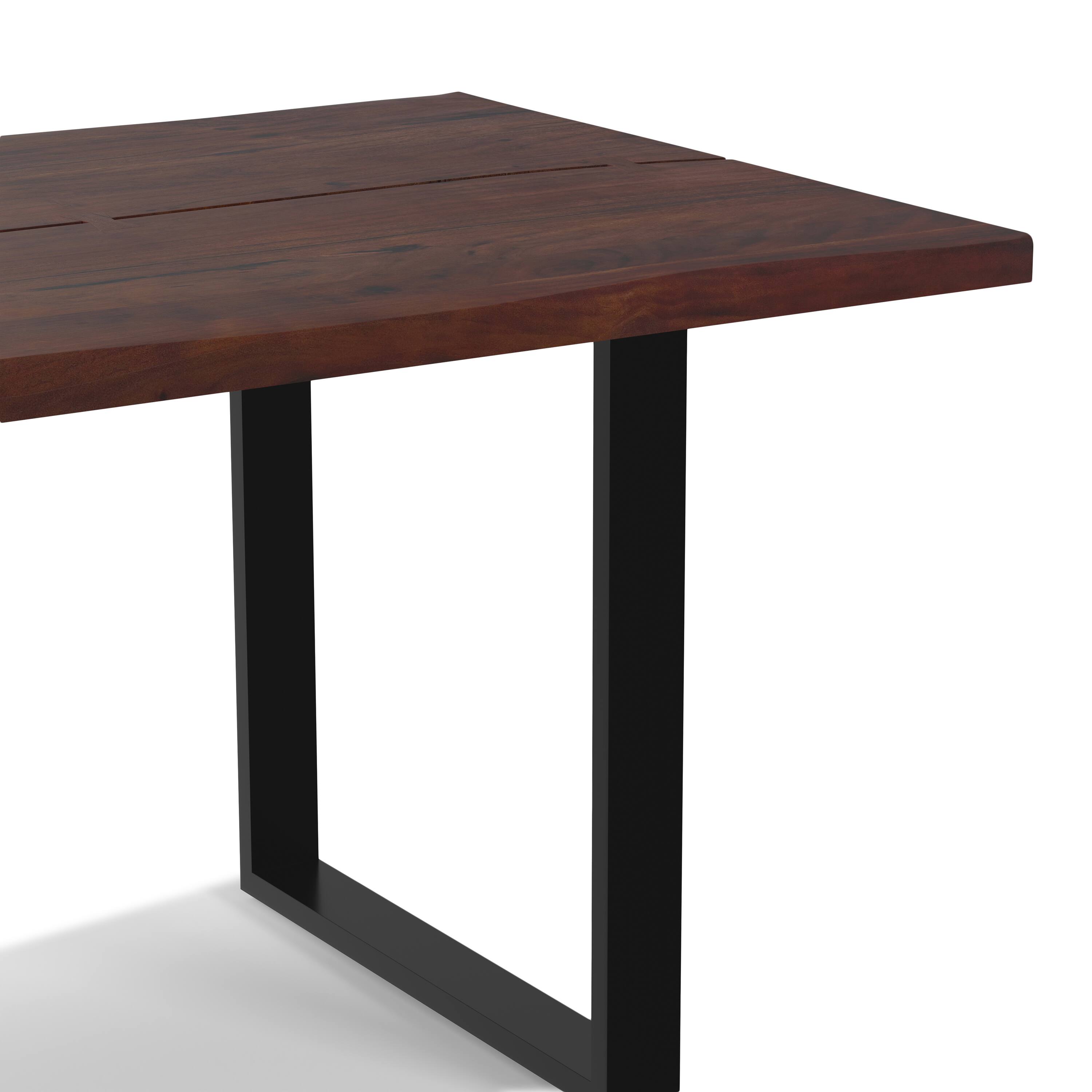 Alt View 6. Simpli Home - Fieldcrest 72 inch x 36 inch Rectangle Modern Industrial Dining Table in Dark Walnut - Dark Walnut.