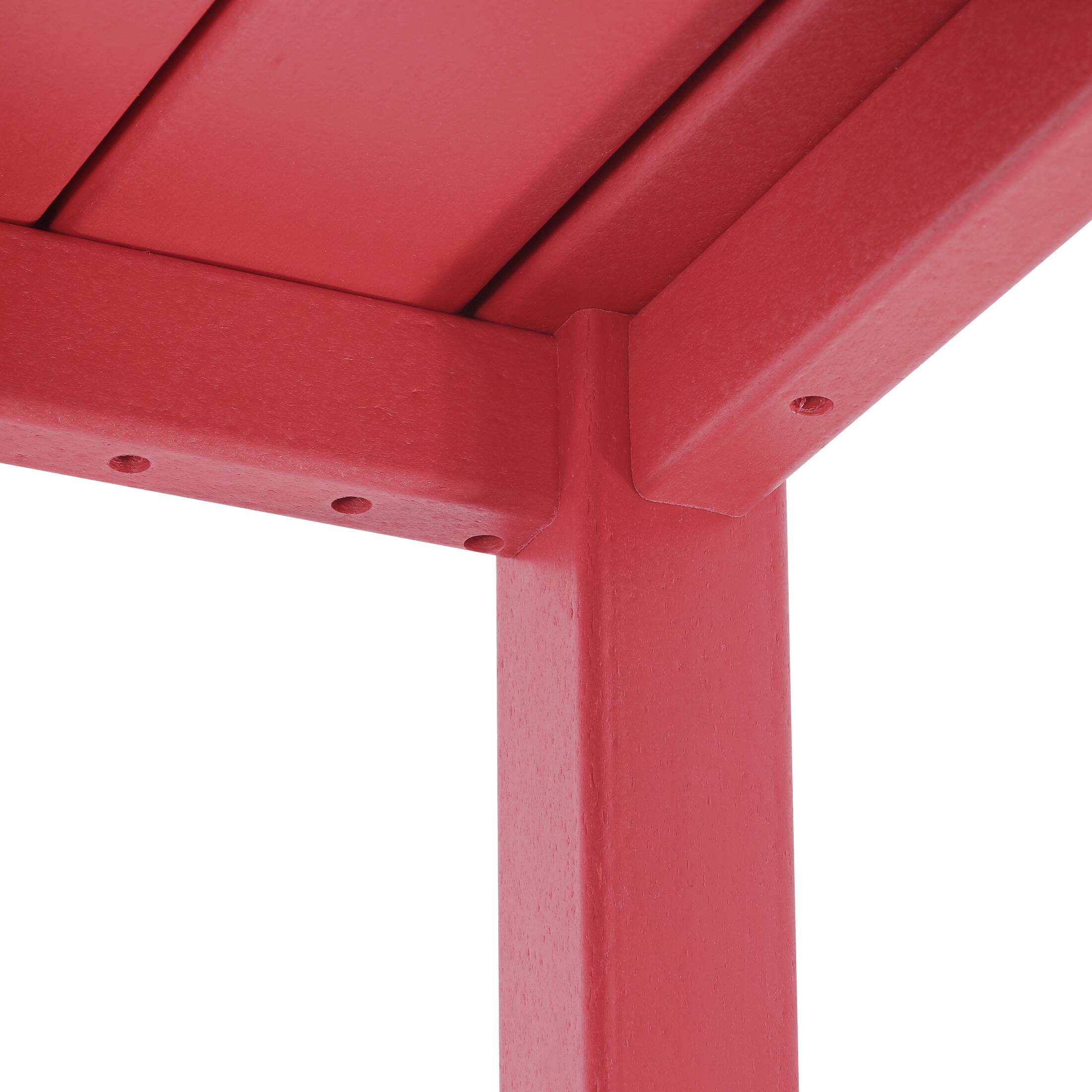 Alt View 2. WestinTrends - WestinTrends Malibu Kids Outdoor Patio Furniture HDPE 30" Wide Square Dining Table - Red.