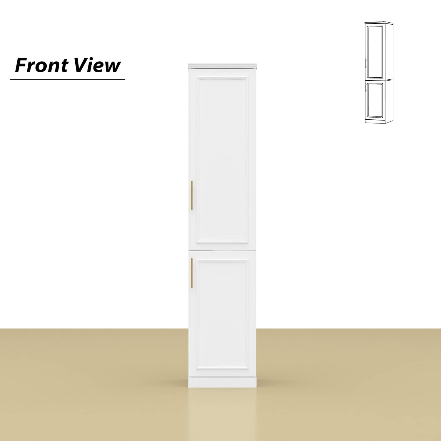 FUFU&GAGA - Tall Wardrobe - Space - Saving Storage with Anti - Tip Safety - White