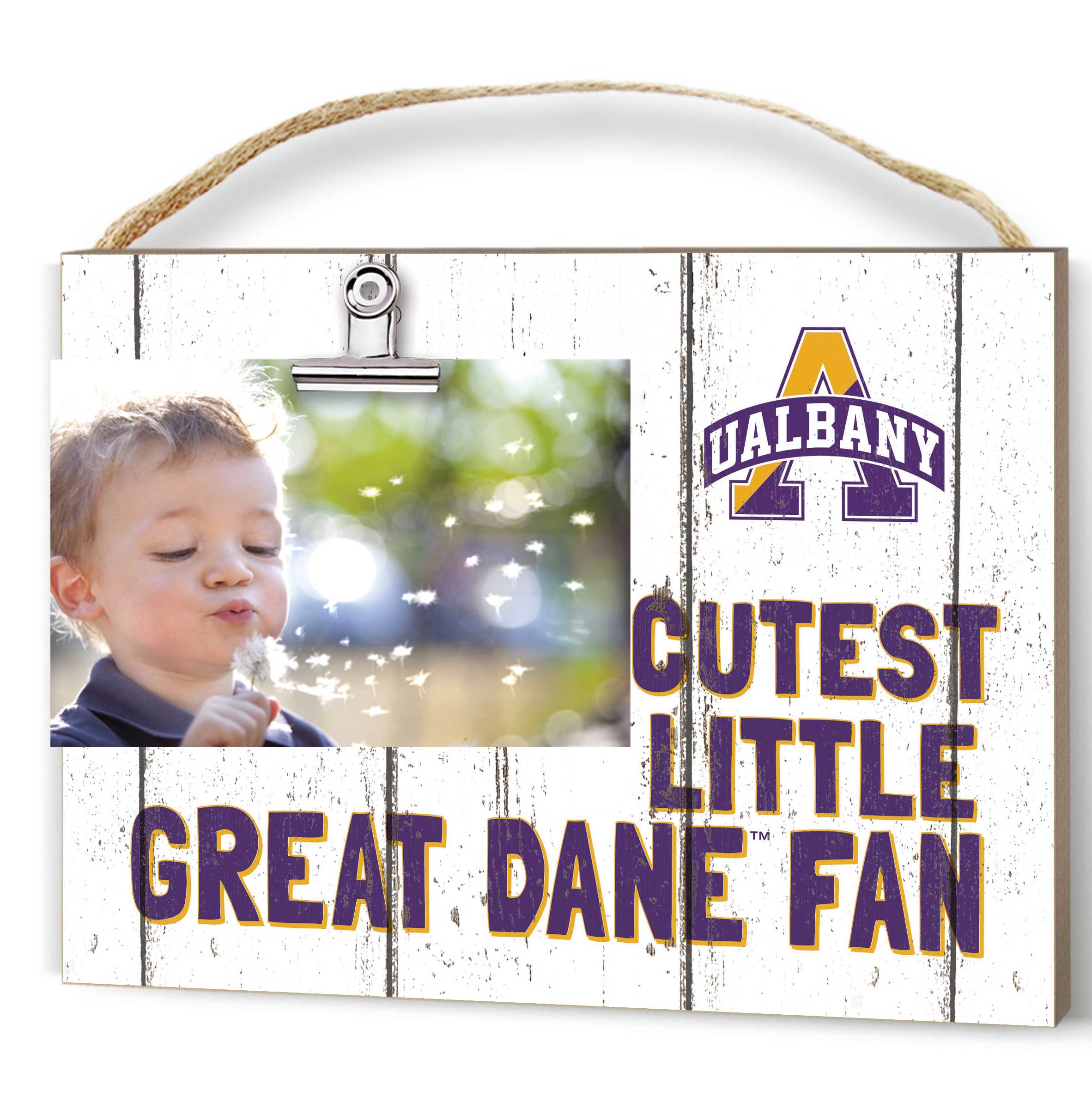 White UAlbany Great Danes 8'' x 10'' Cutest Little Weathered Logo Clip Photo Frame