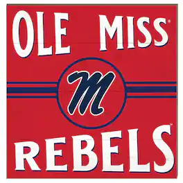 Jardine - Ole Miss Rebels 10'' x 10'' Retro Team Sign - Red