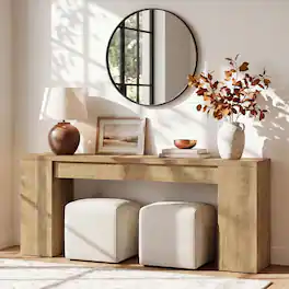 Tribesigns - 78.7-Inch Extra Long Console Table for Entryway, Narrow Sofa Table Behind Couch for Living Room, Farmhouse Entrance Entr - Natural Oak