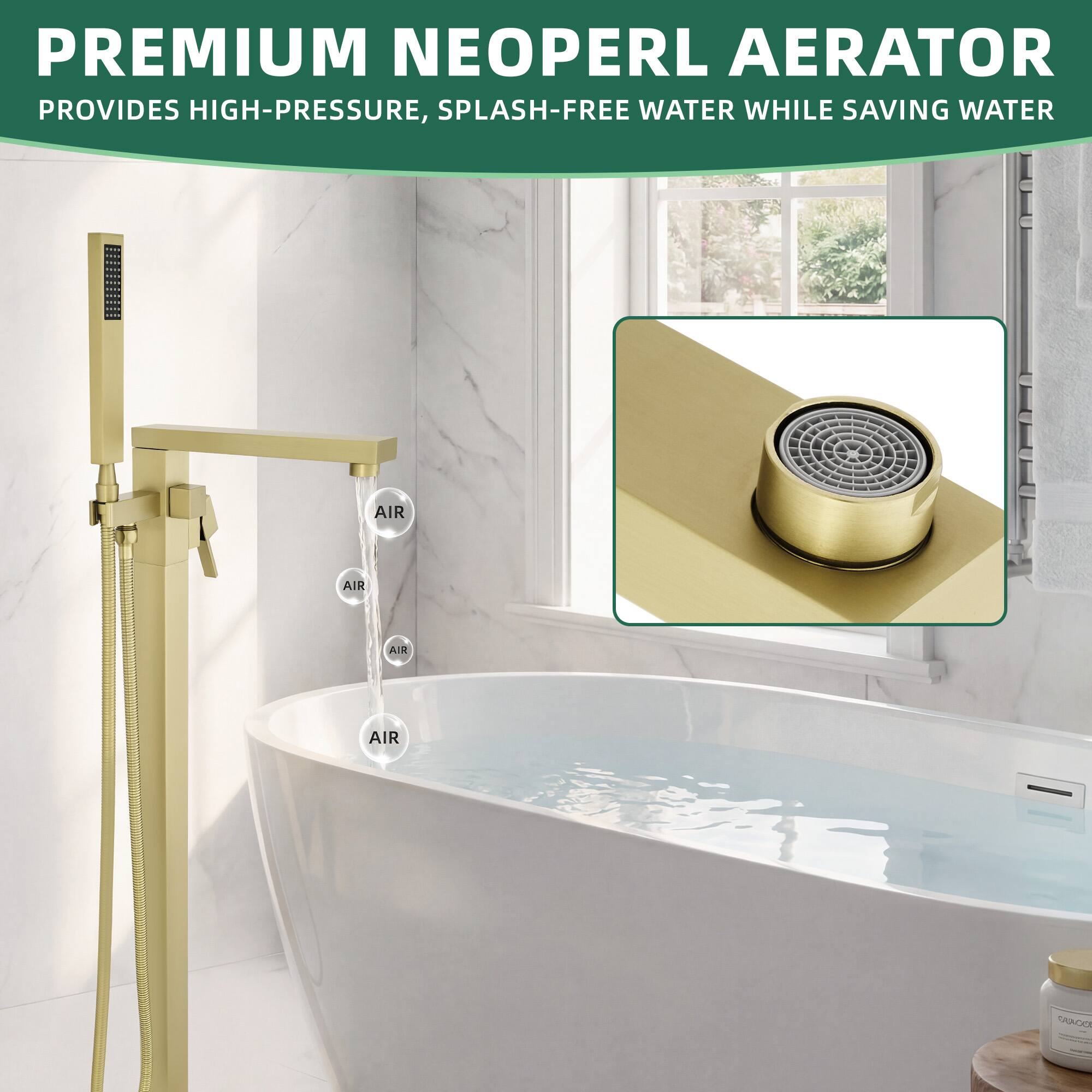 PREMIUM NEOPERL AERATOR  
PROVIDES HIGH-PRESSURE, SPLASH-FREE WATER WHILE SAVING WATER