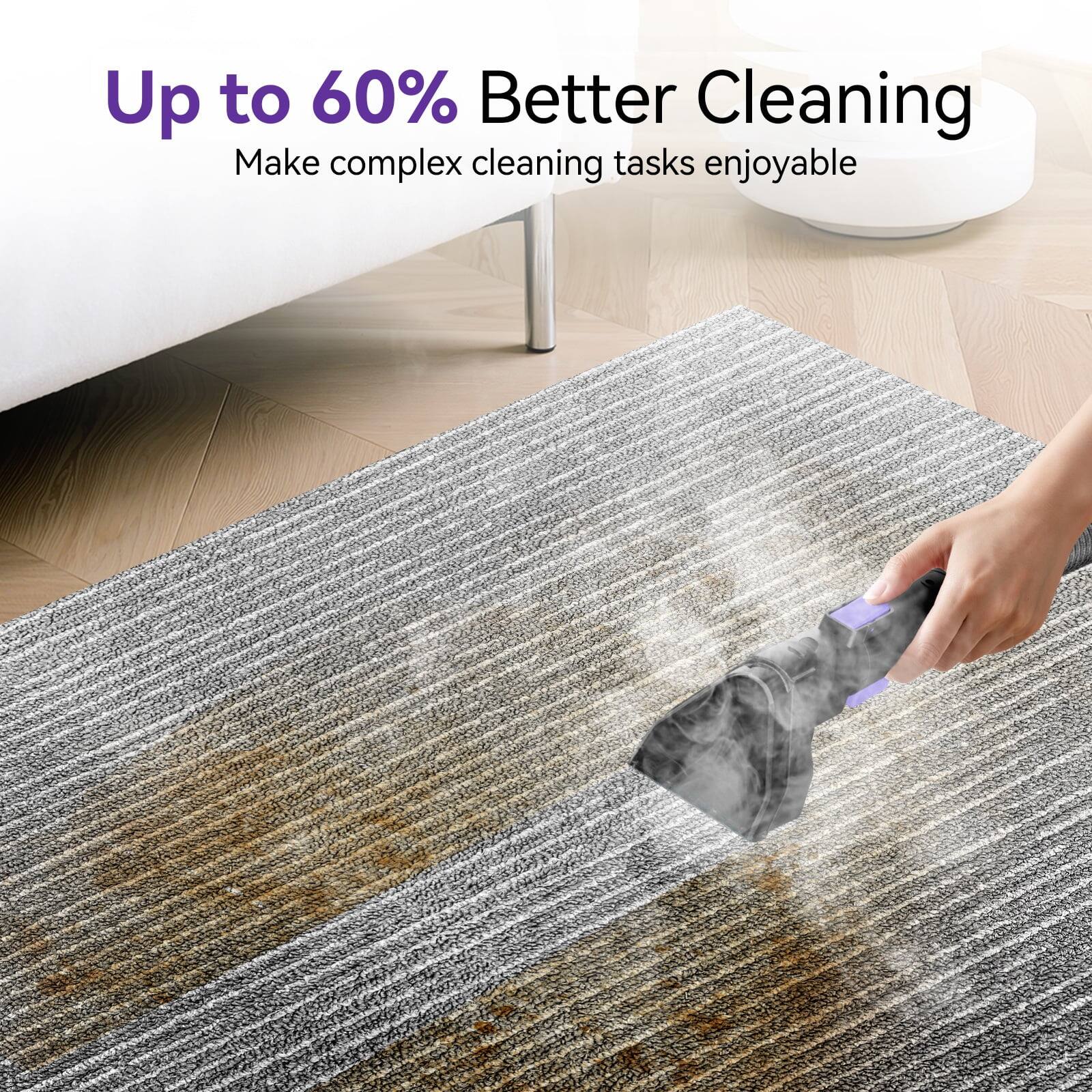 Up to 60% Better Cleaning  
Make complex cleaning tasks enjoyable