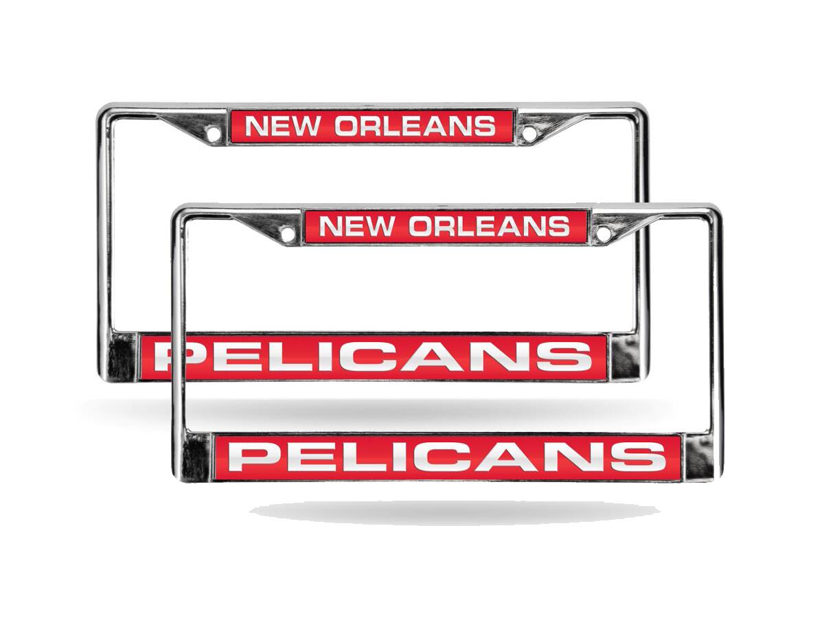 New Orleans Pelicans NBA (Set of 2) Chrome Metal Laser Cut License Plate Frames