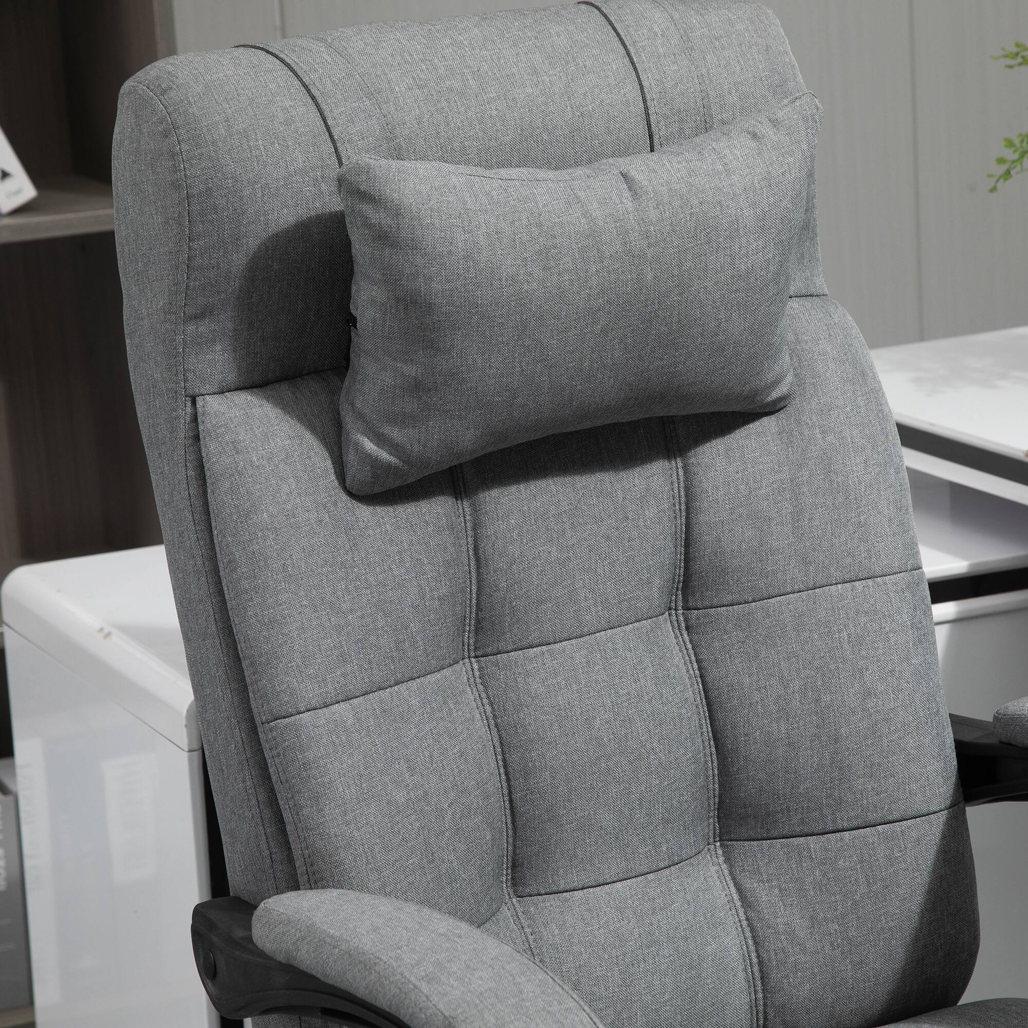 Alt View 4. Vinsetto - High Back Office Chair with Footrest, Headrest - gray.