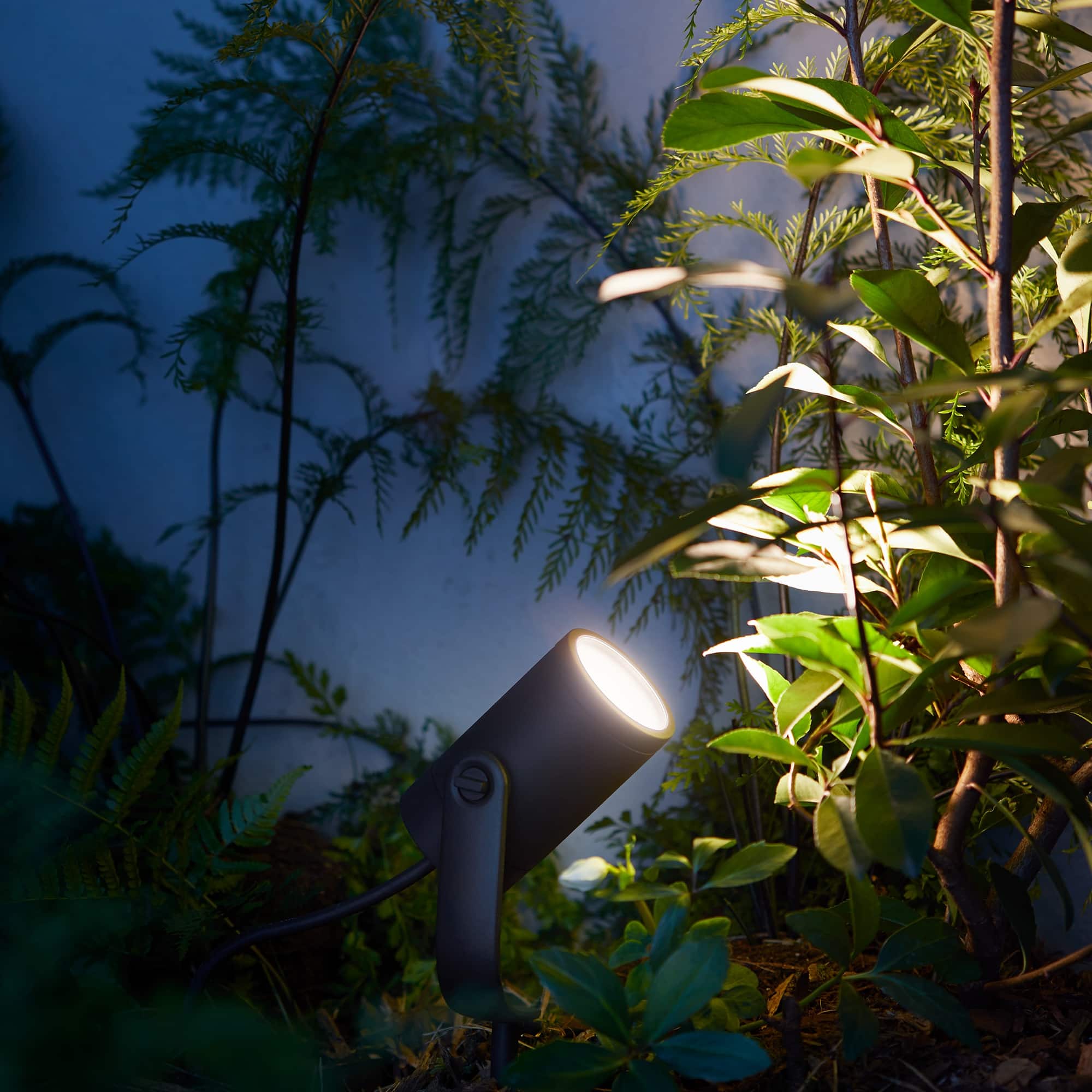 Alt View 15. Philips - Hue Lily Outdoor Spotlight Basekit (3-pack) - White and Color Ambiance.