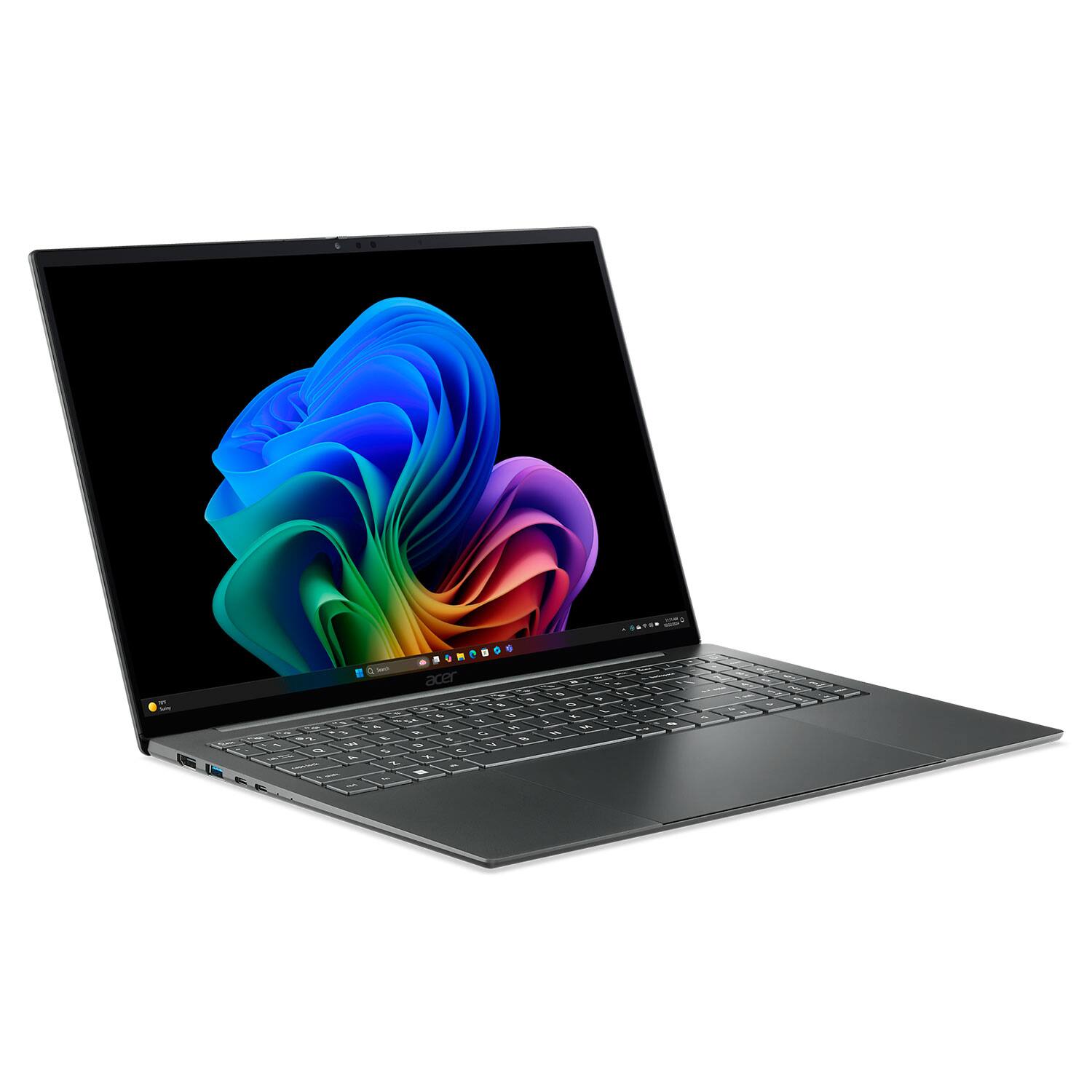 Alt View 12. Acer - Swift 16 AI - Copilot+ PC - 16" 3K OLED Touchscreen Laptop - Intel Core Ultra X7 358H - 16GB Memory - 1TB Storage - Basalt Gray.