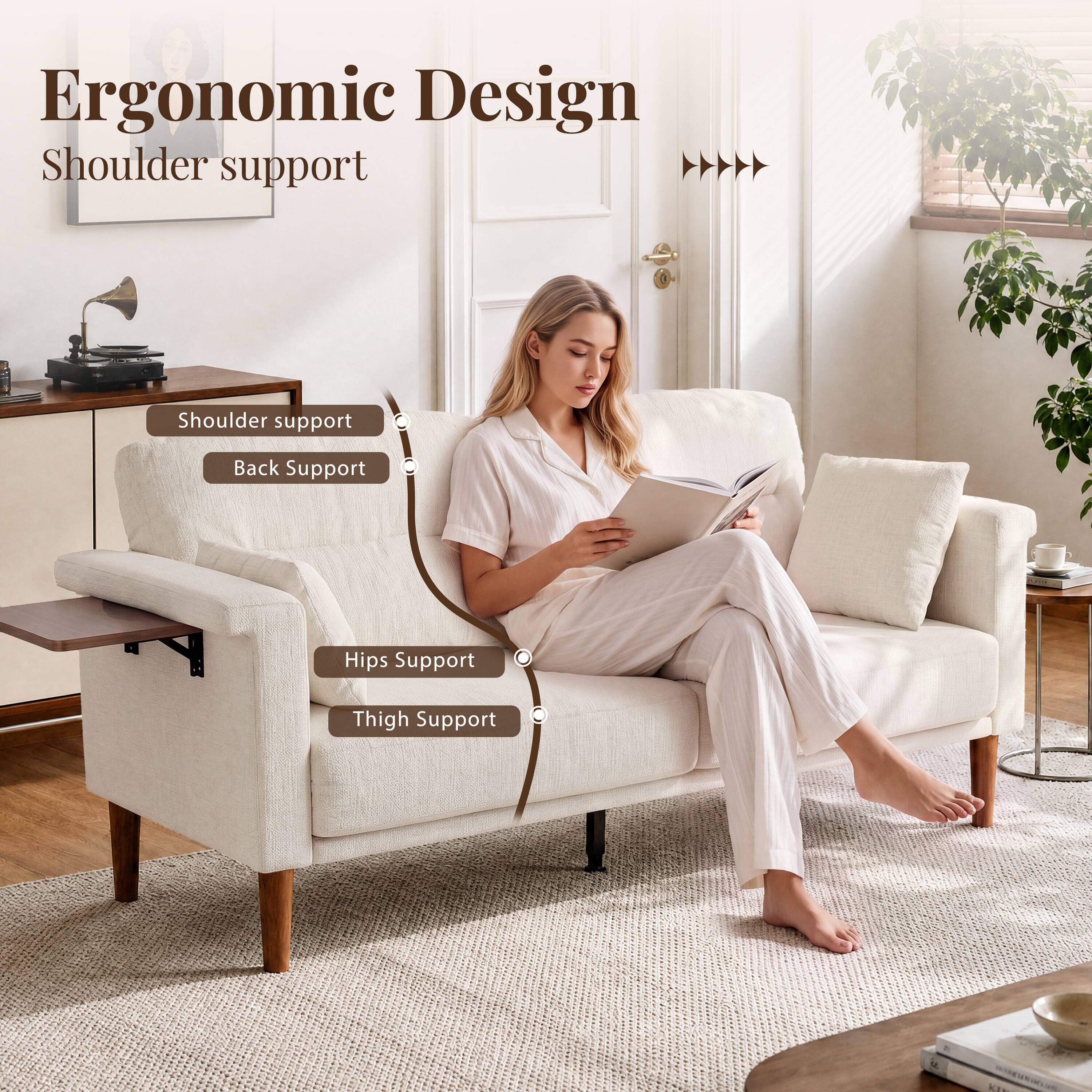 Ergonomic Design  
Shoulder support  
Shoulder support  
Back Support  
Hips Support  
Thigh Support