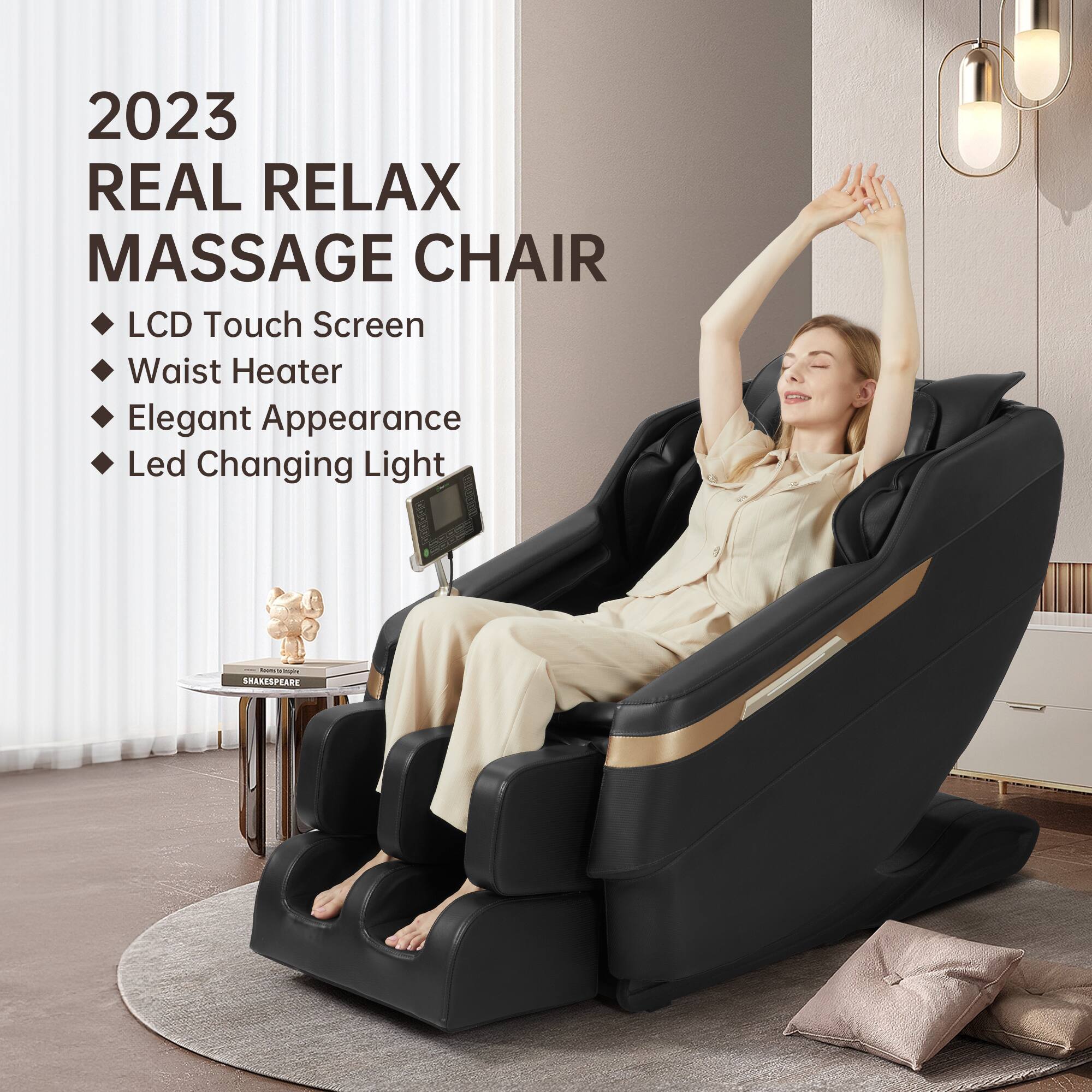 2023 REAL RELAX MASSAGE CHAIR

- LCD Touch Screen
- Waist Heater
- Elegant Appearance
- Led Changing Light

SHAKESPEARE
