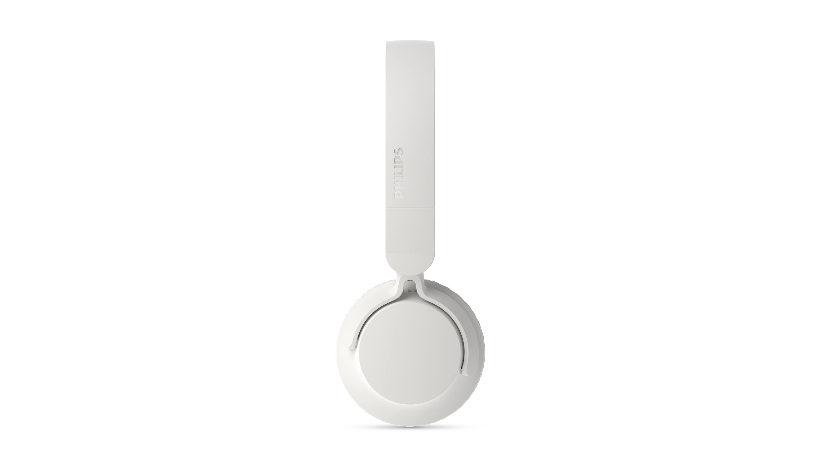 Left. Philips - TAH4500 Wireless On-Ear Bluetooth Headphones with Active Noise Canceling, 70H Playtime (50H ANC), Dynamic Bass - White.