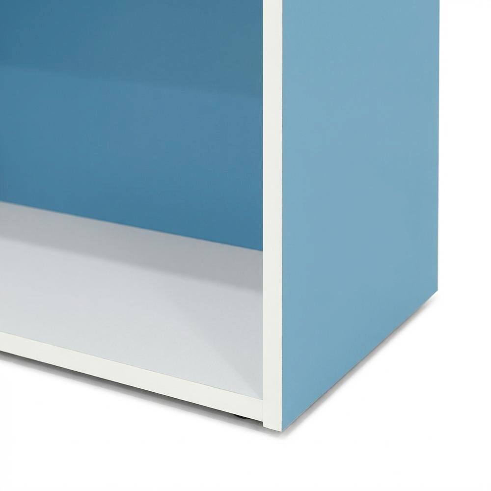Alt View 2. FurniFact - White and Light Blue 5-Tier Reversible Open Shelf Bookcase - Brown.