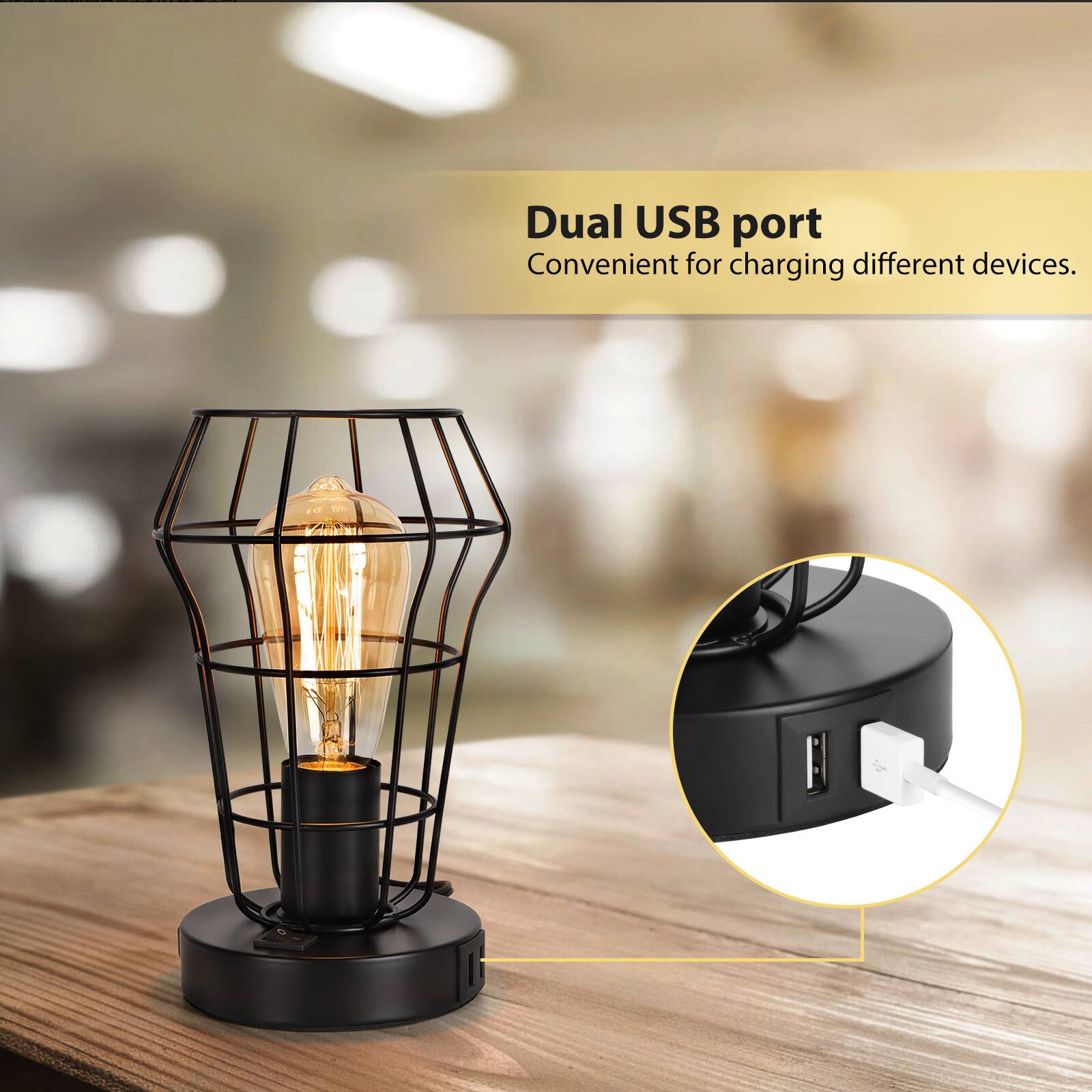 Dual USB port  
Convenient for charging different devices.