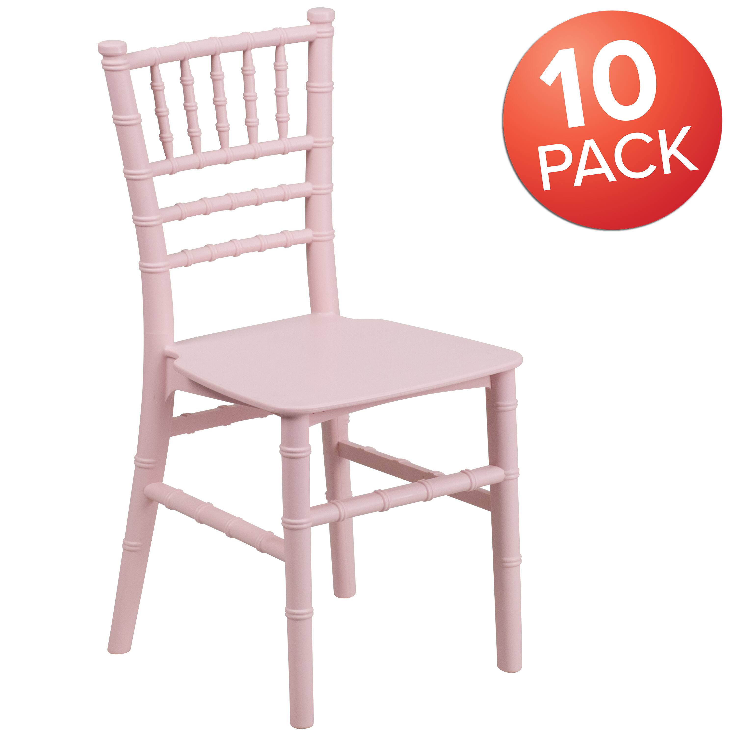 Alt View 1. Emma + Oliver - 10 Pack Child’s All Occasion Resin Chiavari Chair for Home or Home Based Rental Business - Pink.