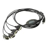 Gearmo - 4-Port USB to Serial Adapter COM Retention FTDI Chipset 920K Baud Rate - Black