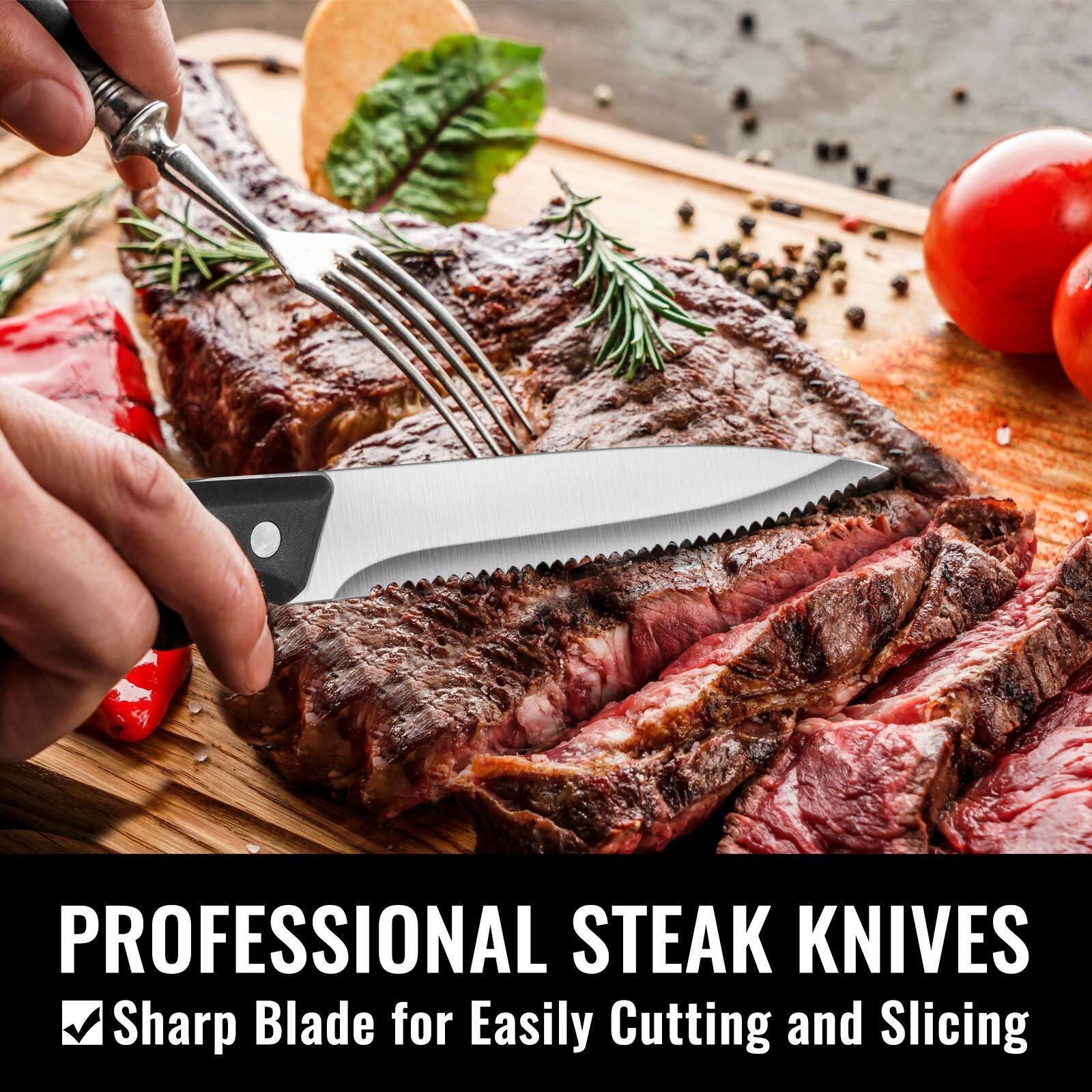 PROFESSIONAL STEAK KNIVES  
Sharp Blade for Easily Cutting and Slicing