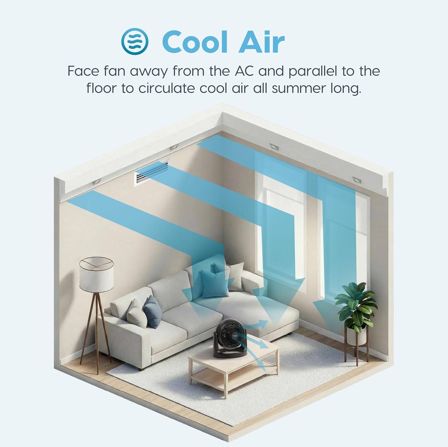 IRIS USA WOOZOO Fan, Small Oscillating Desk Fan, Table Air Circulator ...