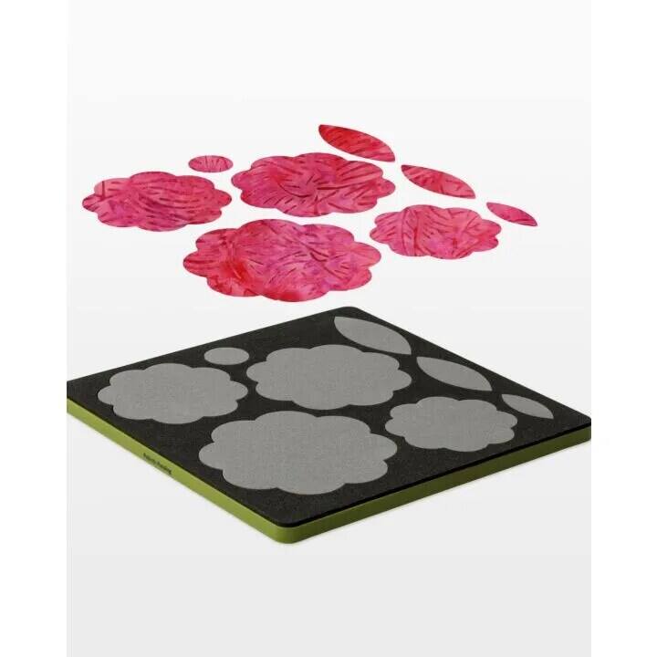 Angle. AccuQuilt - GO Fabric Cutting Dies It Fits-Rose of Sharon #2 - Black.