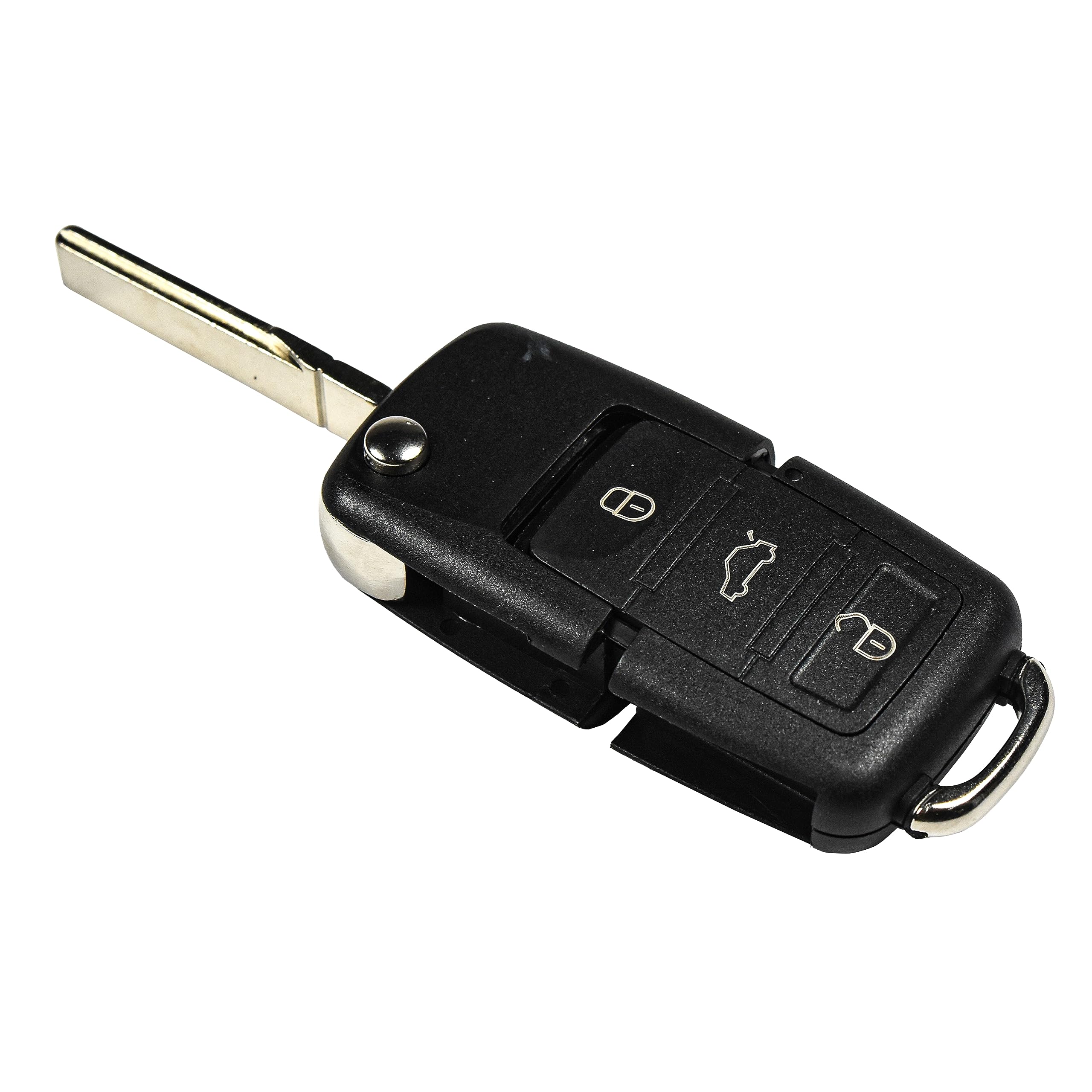 Alt View 3. HQRP - Flip Key Fob Shell Case 4-Button Remote Housing for Volkswagen VW Jetta Golf GTI Beetle Passat - Black.