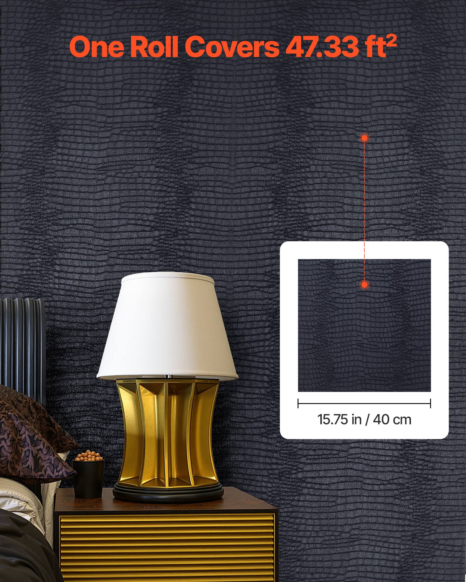 One Roll Covers 47.33 ft²

15.75 in / 40 cm