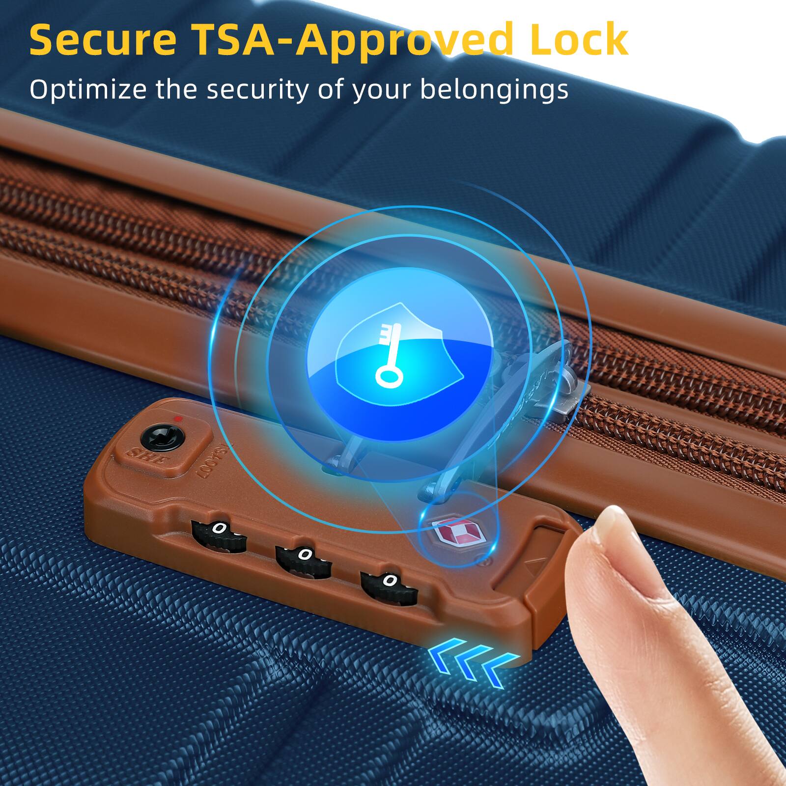 Secure TSA-Approved Lock  
Optimize the security of your belongings