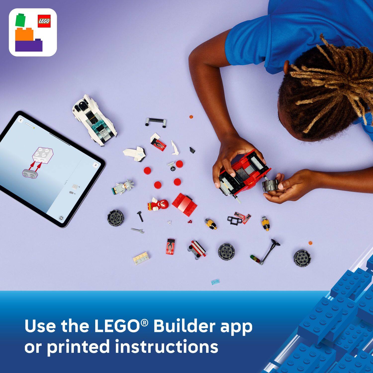 Use the LEGO® Builder app or printed instructions
