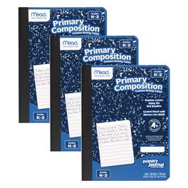 Mead - Primary Composition Book, Full Page Ruled, 100 Sheets Per Book, Pack of 3
