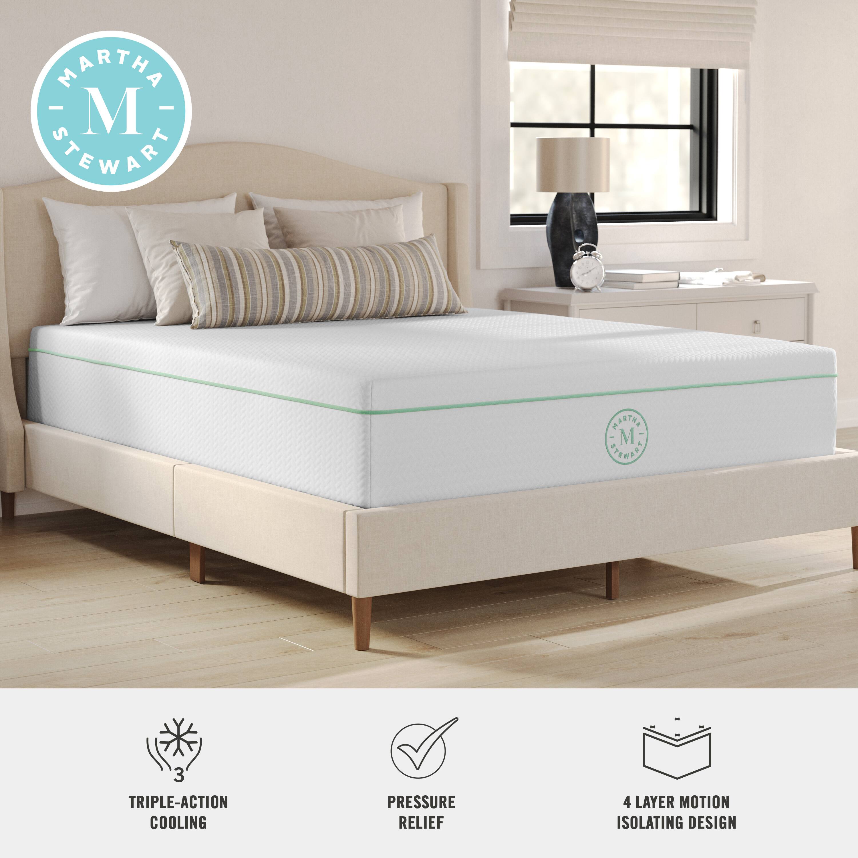 MARTHA STEWART MATTRESS - 4 TENCEL YARN 3 TRIPLE-ACTION COOLING PRESSURE RELIEF 4 LAYER MOTION ISOLATING DESIGN