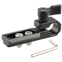 CAMVATE - Single 15mm Rod Clamp with NATO Rail, Black Wingnut