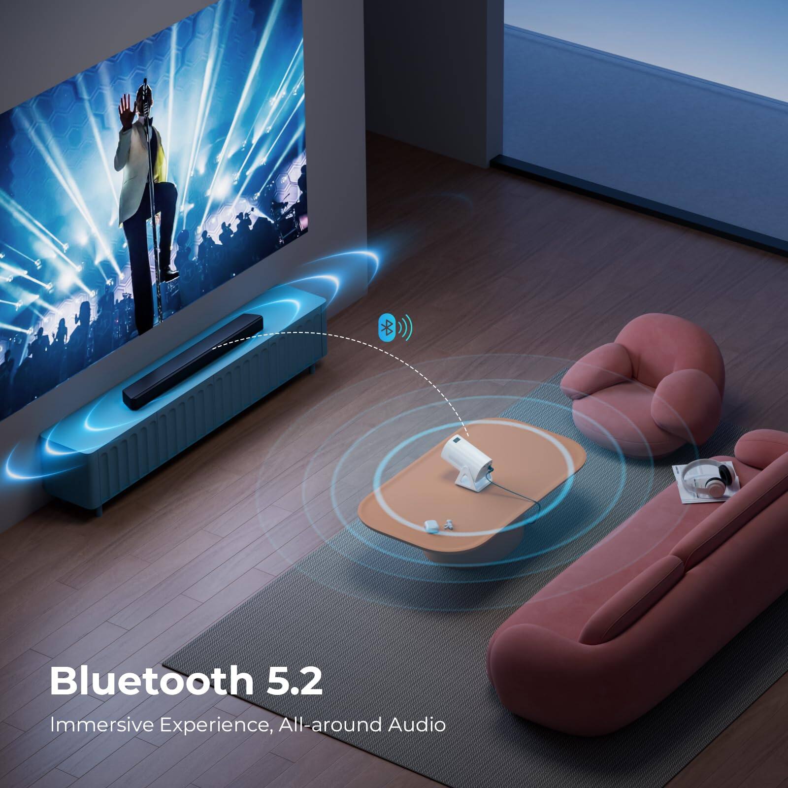 Bluetooth 5.2
Immersive Experience, All-around Audio
