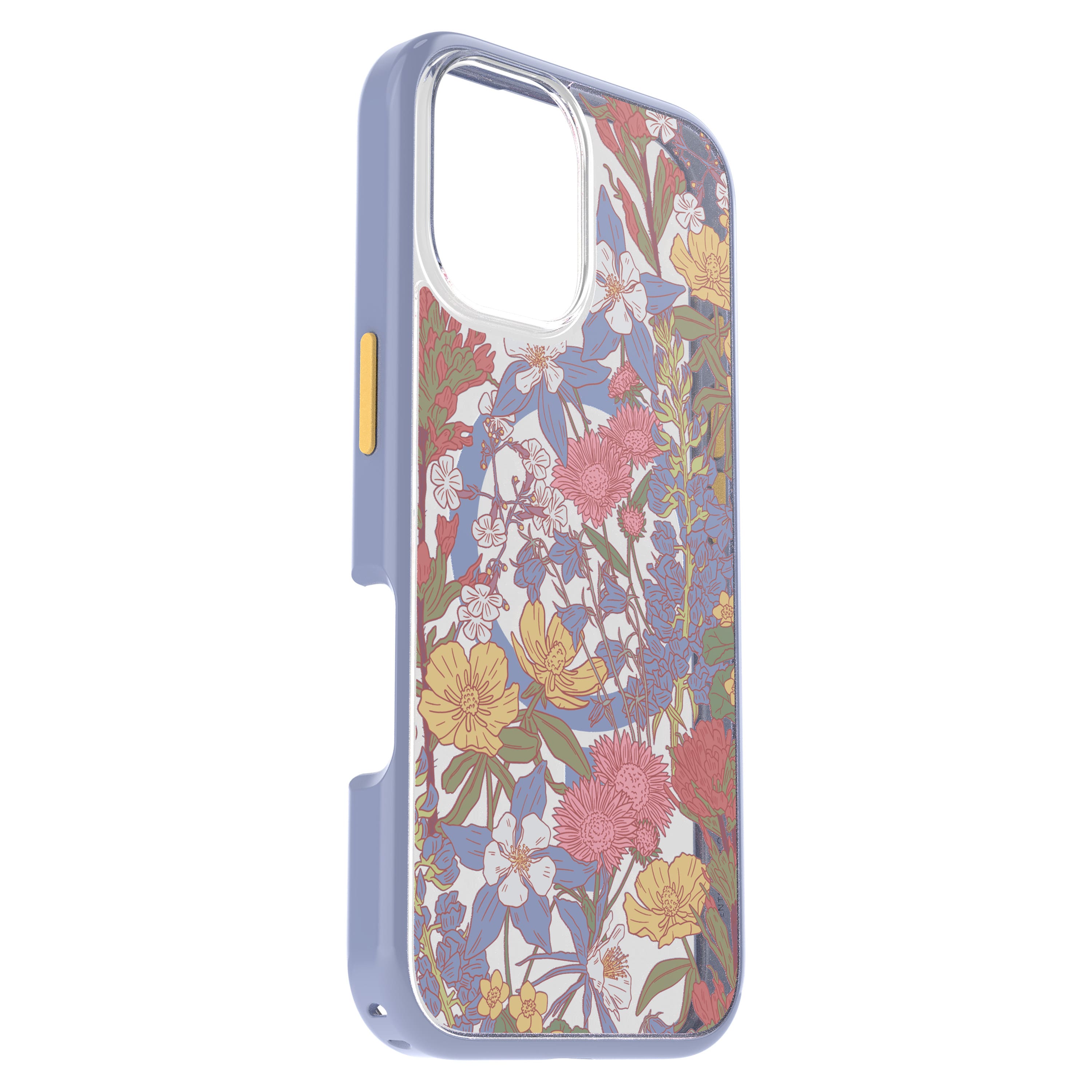 Left. OtterBox - Symmetry Series Hard Shell for MagSafe for Apple iPhone 16 - Wildflowers.