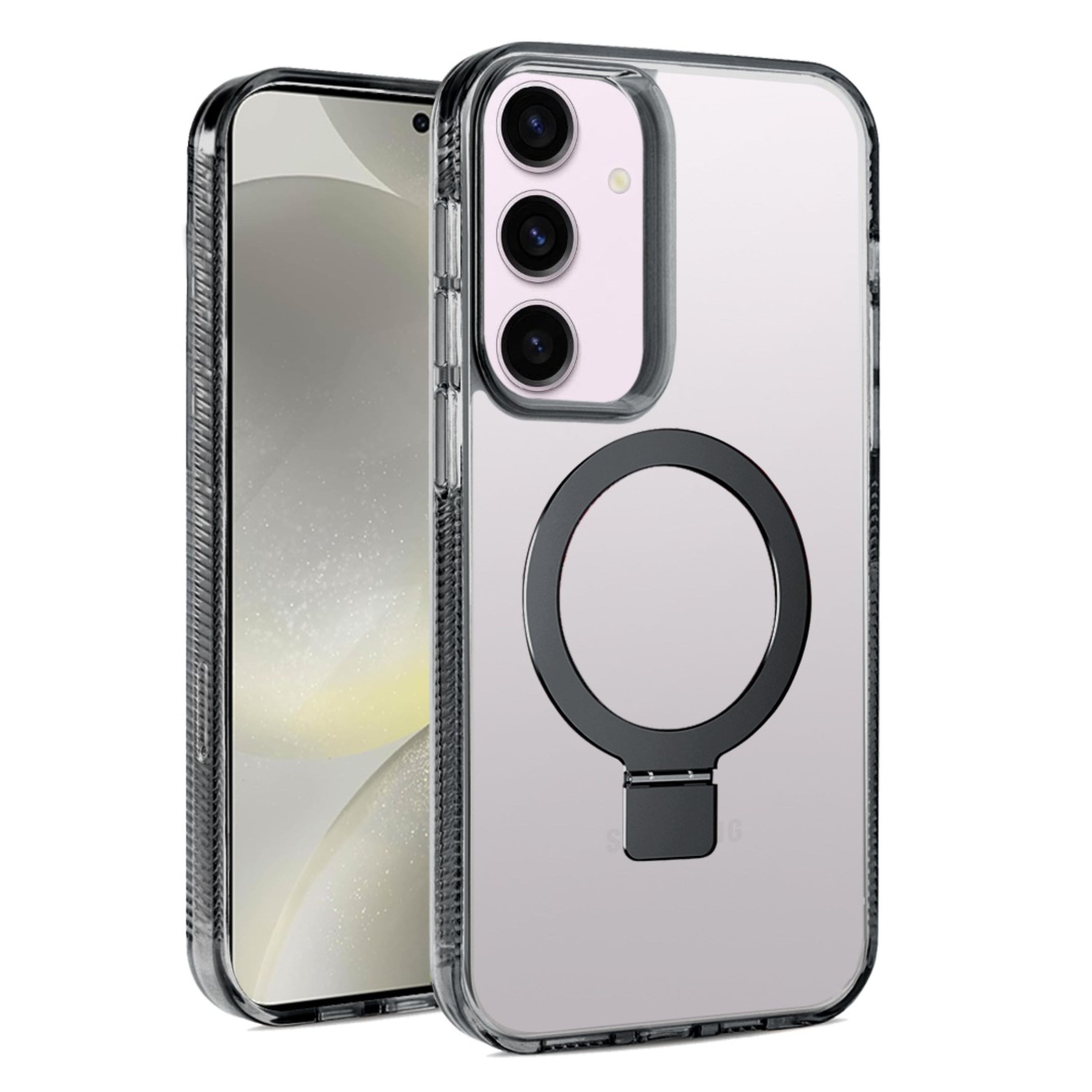 Kitcheniva - Translucent Magnetic Circle Stand Phone Case With Tempered Glass For Samsung Galaxy S25/S24 - Black price history on PriceWatchPro