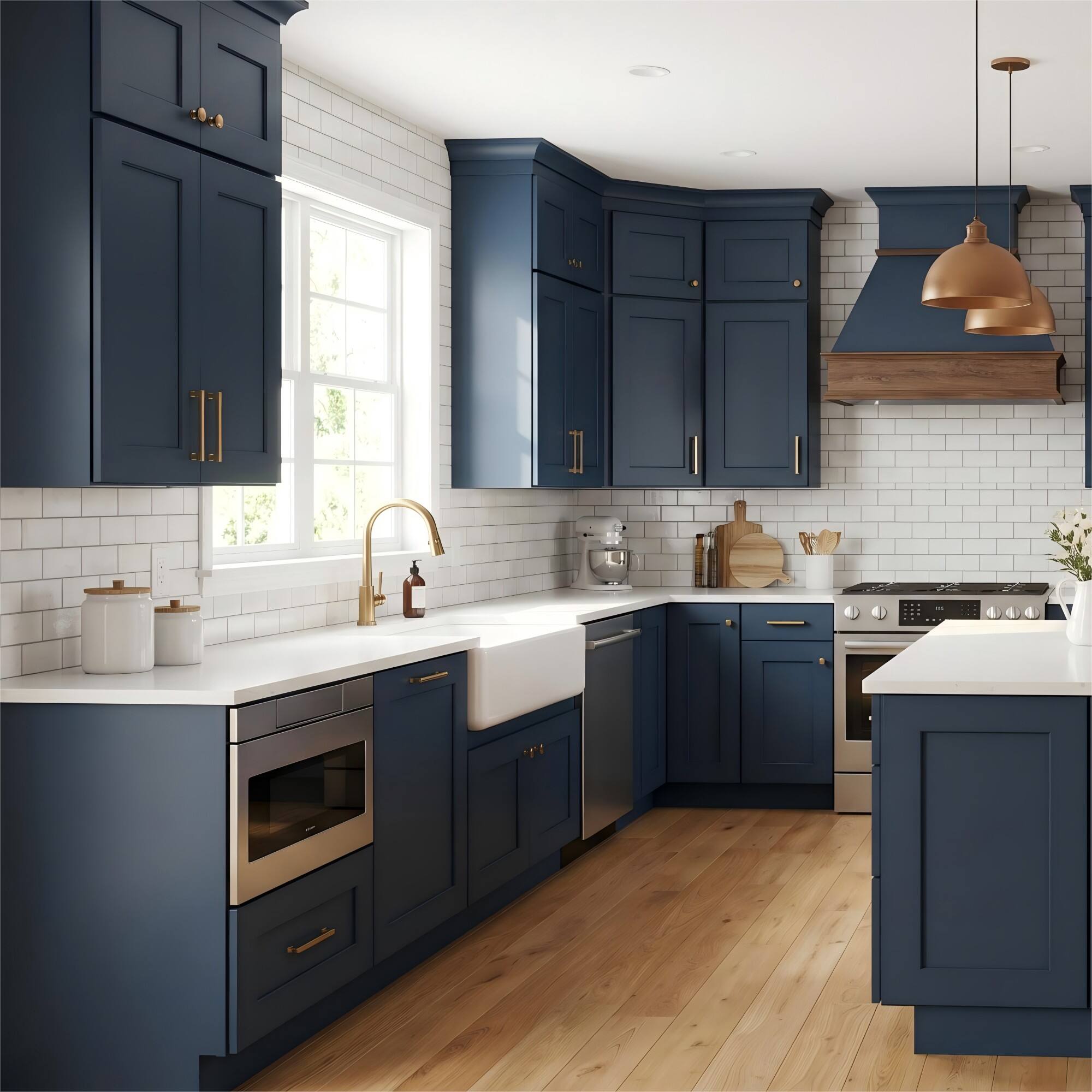 Alt View 6. Boyel Living - 24-in W x 12-in H x 12-in D Shaker RTA Kitchen Wall Cabinet with Soft-Close - Charcoal Blue.